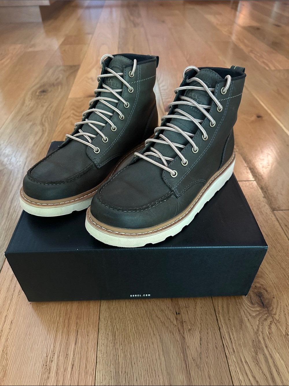 Sorel Alpine Green Leather Moc Toe Boots Slabtown 62”